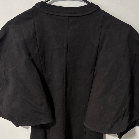 COS Ruffle Sleeve Midi Classic‎ Cotton TShirt Black Dress Unique Back Wing - Picture 6 of 8